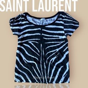 NWOT Saint Laurent zebra print tee- S